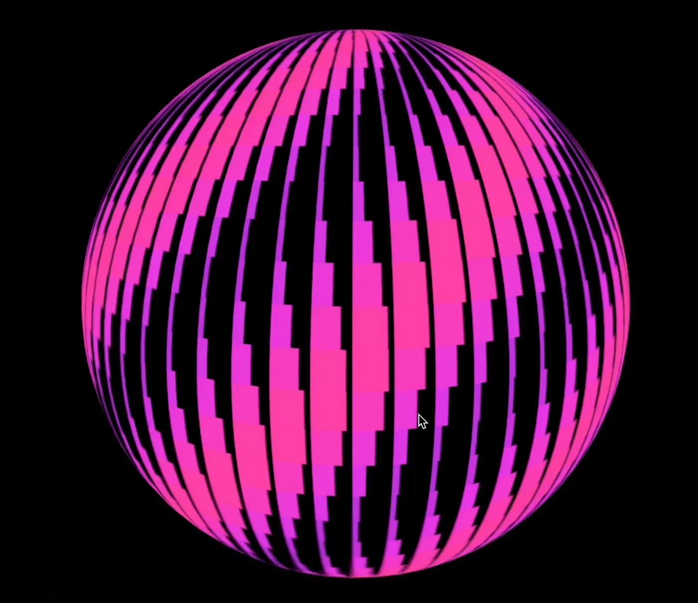 stripe sphere threejs 