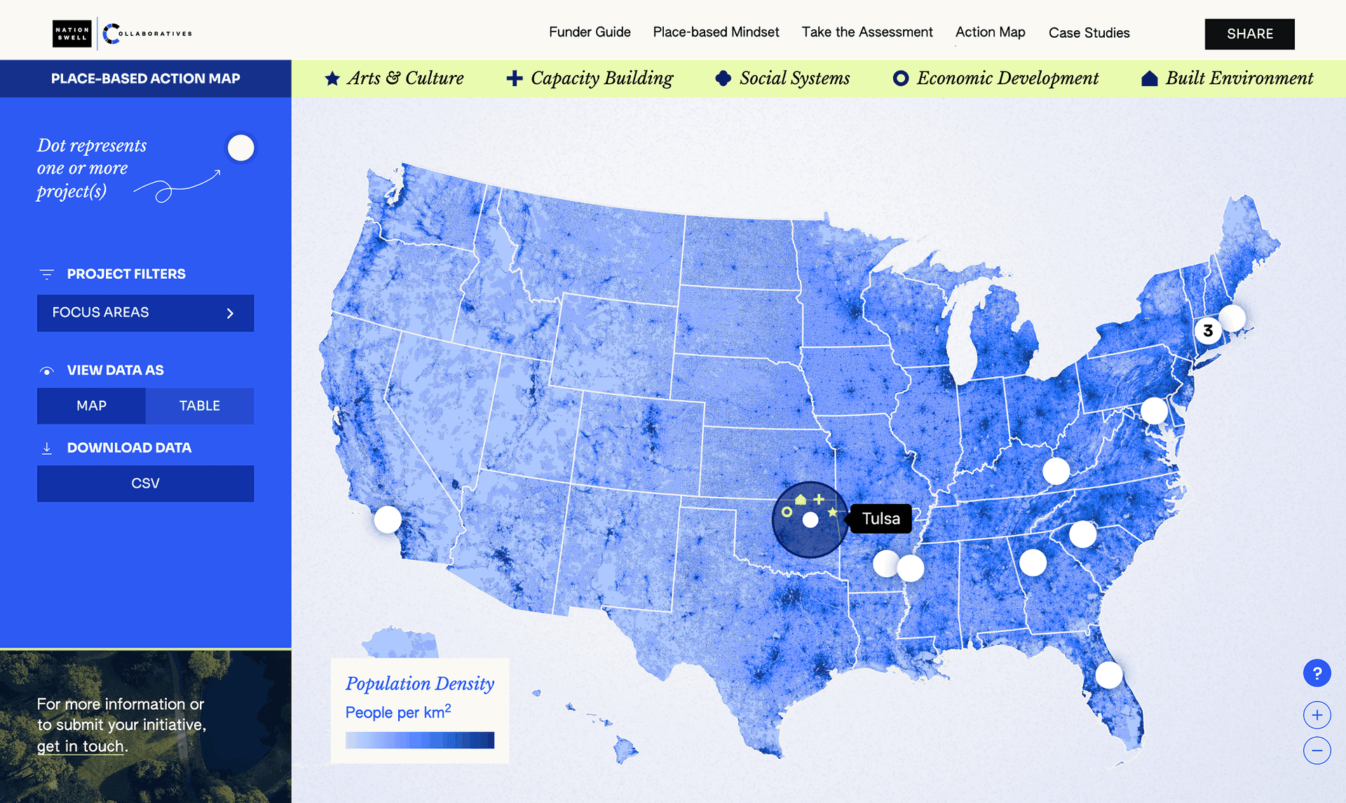place based impact desktop with hover