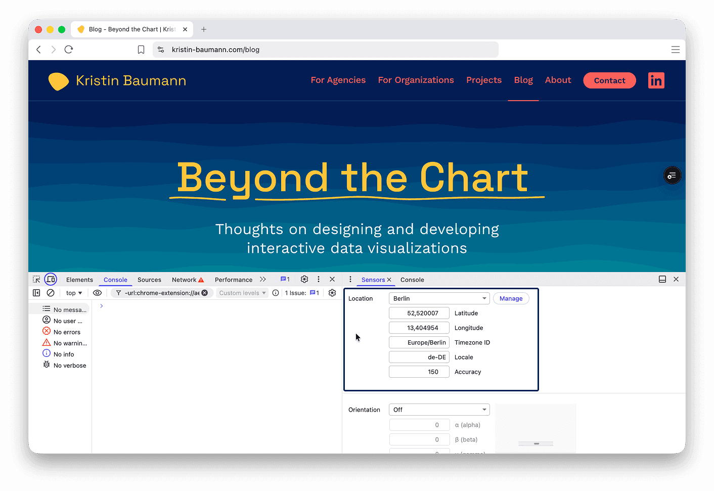 Testing timezones devtools screenshot 2