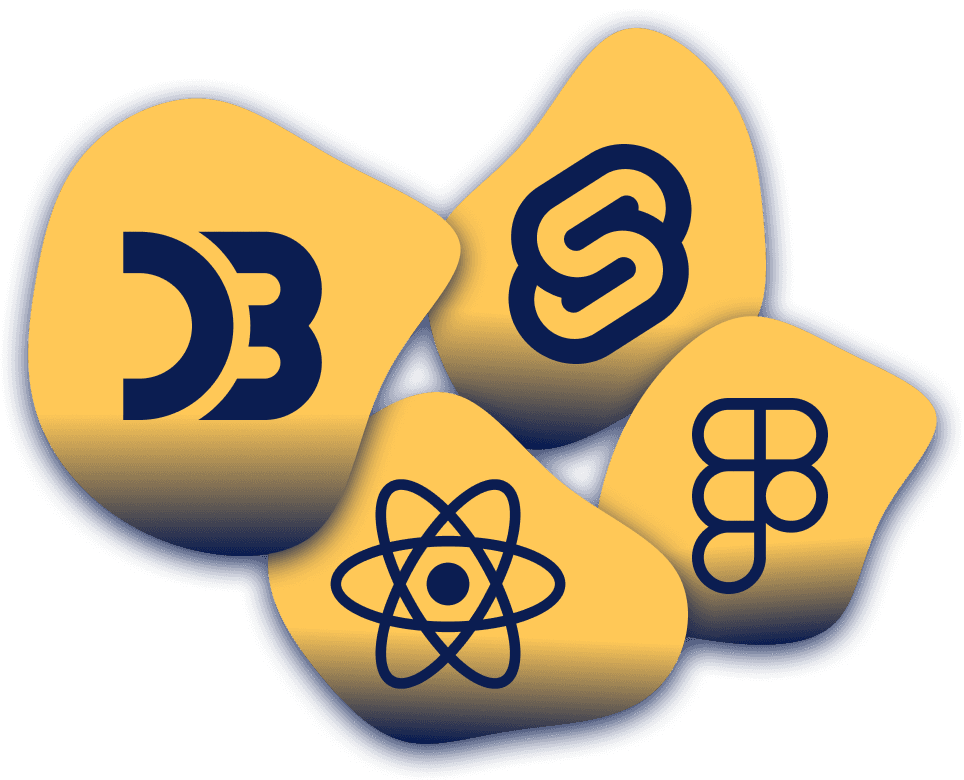 Tech Element showing D3.js, React, Svelte, Figma