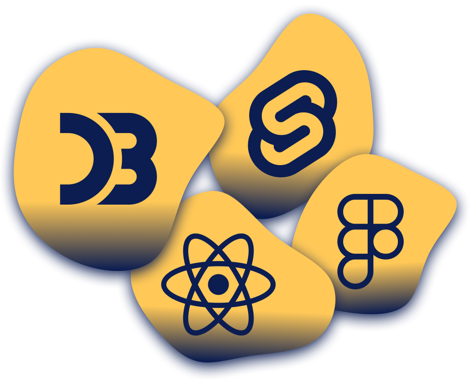 Tech Element showing D3.js, React, Svelte, Figma